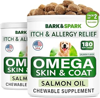 Omega 3 for Dogs - Fish Oil for Skin & Coat Health, Itch & Allergy