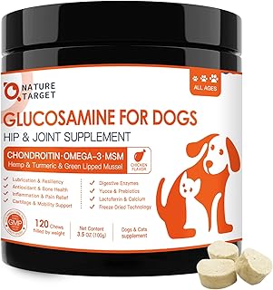 NATURE TARGET Glucosamine for Dogs, Hip and Joint Supplement, 120 Bites