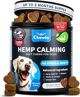 Hemp Calming Chews for Dogs Anxiety Relief & Calming Treats with Melatonin