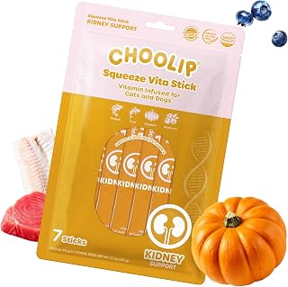 Choolip Squeeze Vita Stick Lickable Cat and Dog Treats, 7-Count Kidney