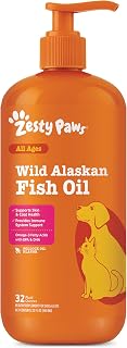 Zesty Paws Fish Oil for Dogs & Cats - Omega 3 for Dogs, 32 oz