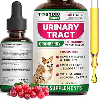 Cat & Dog UTI Treatment & Urinary Tract Infection Remedy with Cranberry & D-Mannose - Feline Natural Medicine for UTI Relief - Kidney + Bladder