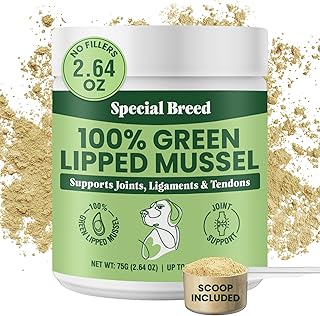 Green Lipped Mussel Powder for Dogs & Cats - 100% New Zealand Green Lipped Mussels - 75 Grams - Up to 250 Servings