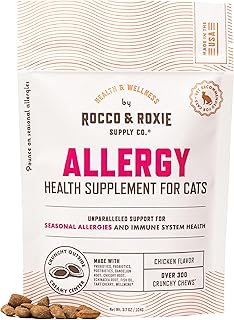 Rocco & Roxie Cat Seasonal Allergy Relief Chews, Probiotics & Fish Oil