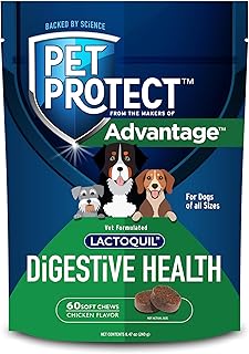 Pet Protect Digestive Health Supplement for Dogs, Chicken Flavor, 60ct