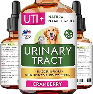 Dog UTI Treatment & Cat Urinary Tract Infection Treatment, Natural Herbal Liquid UTI Medicine, Organically Grown Cranberry Extract