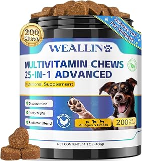 Dog Vitamins and Supplements with Glucosamine Probiotics 200ct Chicken