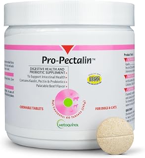 Vetoquinol Pro-Pectalin Chewable Probiotic for Pets, 60 Count