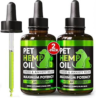 Pet Hemp Oil for Dogs - 2 Pack (2 fl oz Total) - Hemp Oil for Dogs and Cats