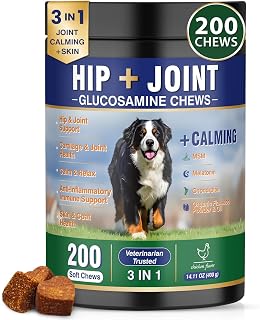 Hip and Joint Supplement for Dogs 200ct, Calming & Skin