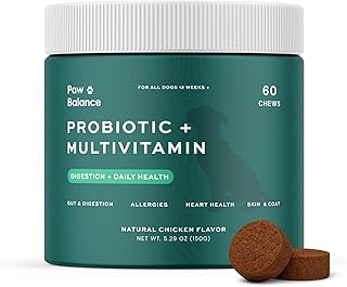 Dog Probiotics and Multivitamin Chews for Digestive Health, Immune