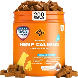 ZENO Calming Chews for Dogs, Hemp Anxiety Relief, Chicken Flavor, 200 Count