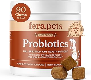 Fera Pets Probiotics for Dogs with Prebiotics & Postbiotics, 90 Chews