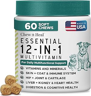 12-in-1 Dog Vitamin and Supplement Chews, 60 Ct - Senior and Puppy Vitamin