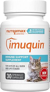 Nutramax Imuquin Immune Health Cat Supplements, Easy Sprinkle Capsule, 30ct
