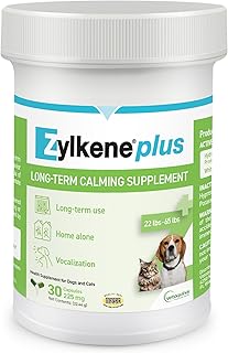 Vetoquinol Zylkene Plus Calming Supplement for Medium Dogs and Cats, 225 mg