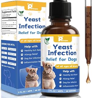 Yeast Infection Treatment for Dog, Natural Dog Yeast Infection Relief for Itchy Skin & Ear - Allergy & Paw Itching, Soothes Irritation &