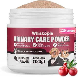 Powdered Cranberry Supplement for Dogs and Cats 120 Scoops UTI Treatment Powder with D-Mannose, Omega-3