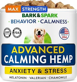 BARK&SPARK Hemp Dog Calming Chews - Stress, Travel, Anxiety Relief Treats