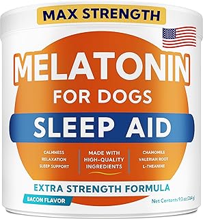Dog Melatonin Sleep Aid Sleeping Pills 6mg, Natural Sleep Aid