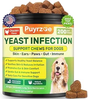 Puyrzoe Yeast Infection Treatment for Dogs, 200 Dog Yeast Treatment Chews