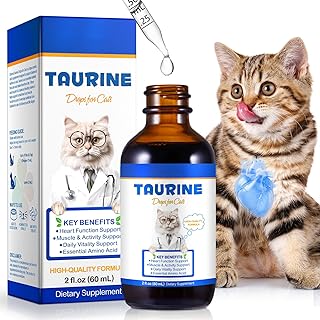 Taurine for Cats,Taurine Liquid Supplement for Cats Supporting Heart, Vision, Overall Vitality & Metabolic Balance 60ml