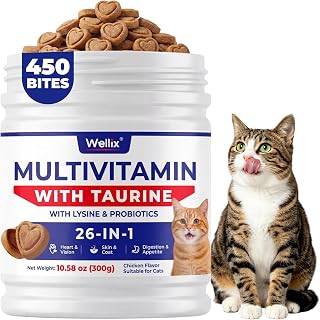 Wellix 26 in 1 Taurine for Cats Multivitamin Supplement 450 Bites