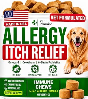 Dog Allergy Relief Chews - Skin Health & Anti-Itch Supplement with Omega-3