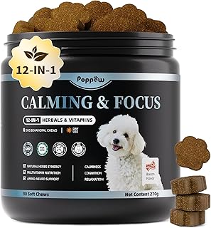 Calming Chews for Dogs, 12-in-1 Dog Calming Treats with Herbal & Vitamins